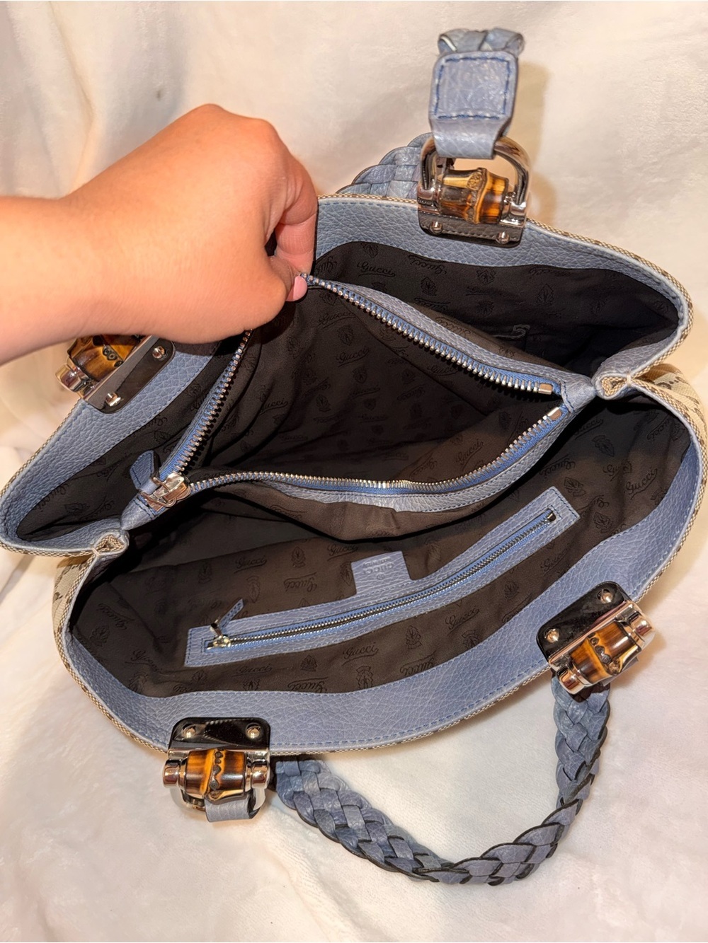 Gucci Bamboo Bar Libeccio Tote - Picture 8 of 16